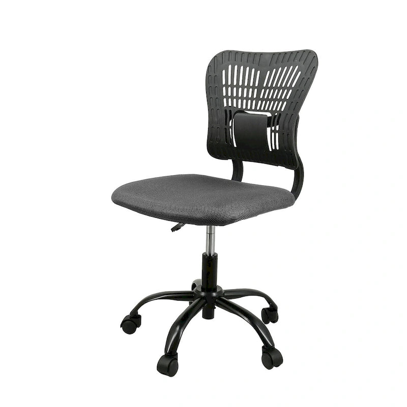 Fauteuil de bureau en maille sans accoudoirs, blanc/noir, hauteur réglable, une place