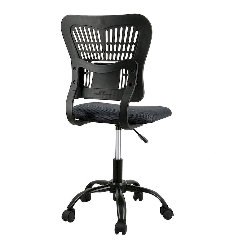 Fauteuil de bureau en maille sans accoudoirs, blanc/noir, hauteur réglable, une place