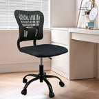 Fauteuil de bureau en maille sans accoudoirs, blanc/noir, hauteur réglable, une place