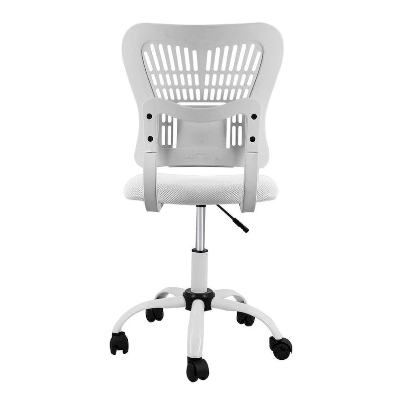 Fauteuil de bureau en maille sans accoudoirs, blanc/noir, hauteur réglable, une place