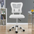 Fauteuil de bureau en maille sans accoudoirs, blanc/noir, hauteur réglable, une place