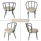 Chaise de salle à manger en cuir vert/marron/beige/noir/gris avec pieds en métal — Lot de 2