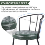 Chaise de salle à manger en cuir vert/marron/beige/noir/gris avec pieds en métal — Lot de 2