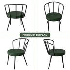 Chaise de salle à manger en cuir vert/marron/beige/noir/gris avec pieds en métal — Lot de 2