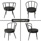 Chaise de salle à manger en cuir vert/marron/beige/noir/gris avec pieds en métal — Lot de 2