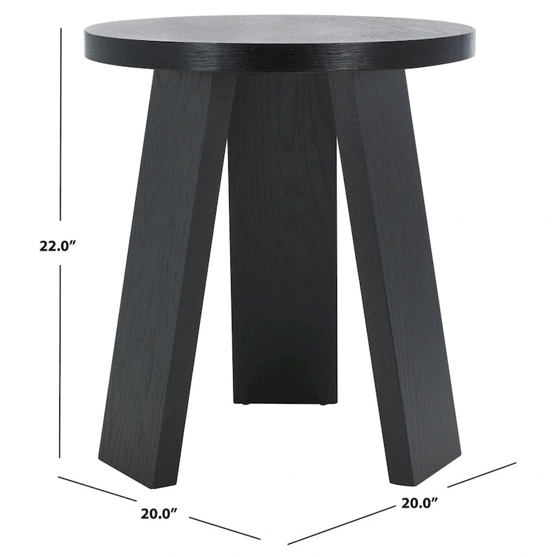 Table d'appoint en bois plaqué Chêne Naturel / Noir / Chêne Rustique / Chêne Blanc Lavé, Simple