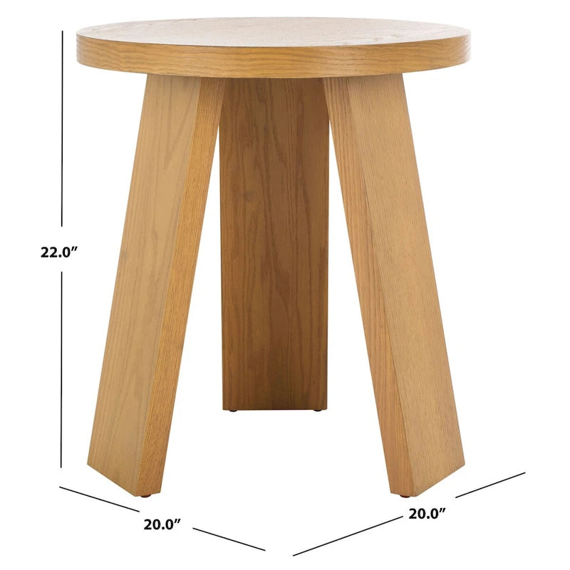 Table d'appoint en bois plaqué Chêne Naturel / Noir / Chêne Rustique / Chêne Blanc Lavé, Simple